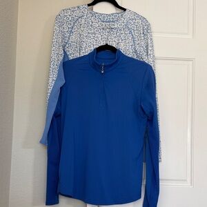 2 — Women's Long Sleeve Sun Protection Tops — Royal Blue & Floral